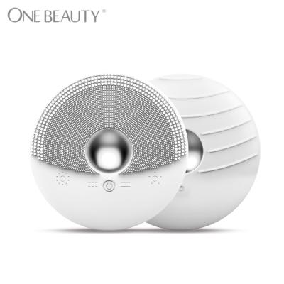 China Ultrasonic Massager Sonic Vibrating Facial Cleansing Soft Acne Treatment High Frequency Spa Face Scrubber Sweep IPX 7 Waterproof Face Brush for sale