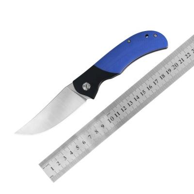 China Double G10 Non-variable Hiking Hunting Bushcraft Outdoor Camping OEM Customized Knife Factory Blue Folding Knife for sale