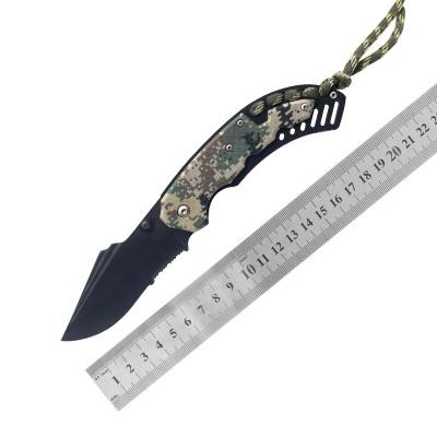 China Non-variable Camouflage Bushcraft EDC Survival Self-defense Outdoor Folding Hunting Knife Black Finished for sale