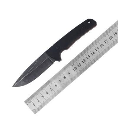 China EDC Survival Camping Non-variable Tactical Tool Fixed Blade Hunting Knife With Leather Sheath for sale