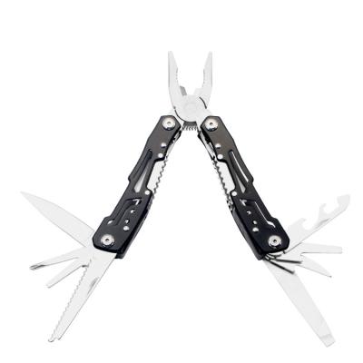 China Eco-friendly Black Stainless Steel Pocket Multitool Multitool Folding Emergency Outdoor Pliers For Men for sale