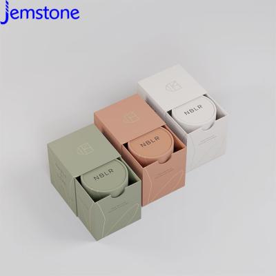 China Recyclable Custom Logo 2 Piece Paper Cardboard Rigid Candle Storage Gift Set Small Tube Box Candle Paper Packaging For Candles for sale