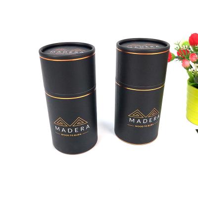 China Recyclable Luxury Black Round Oil Cardboard Kraft Paper Tube Cylinder Cosmetic Packaging Paper Tube For Beauty for sale