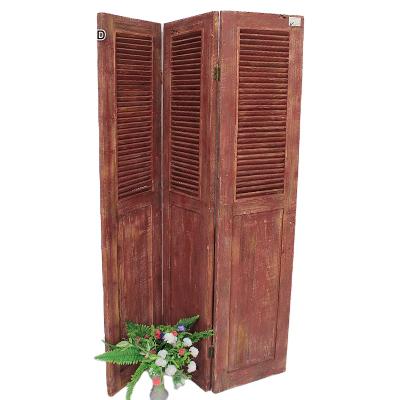 China Europe Hinged Doors Folding Decoration Partition Cottage Style Living Room Wooden Divider Screen for sale