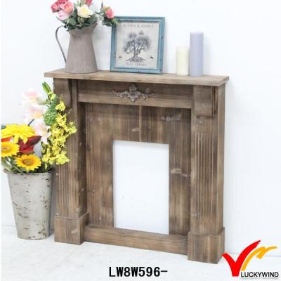 China France Farmhouse Handmade Vintage Mantel Classy Wooden Fire Place for sale