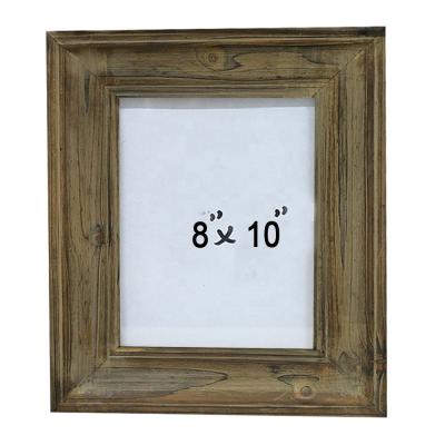 China French Vintage 8x10 Picture Frame Rustic Wooden Brown Pattern Wooden Picture Frames For Table Top for sale