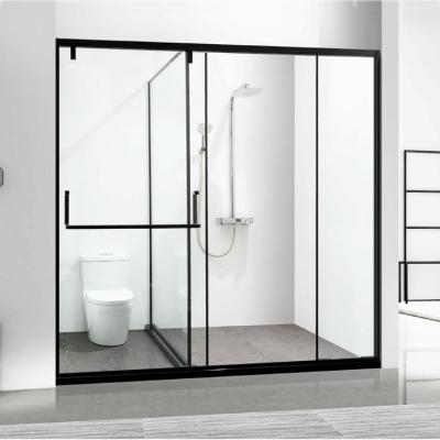 China Modern Bathroom Shower Room Tempered Glass With Single Frame Sliding Walk-in Shower Door for sale