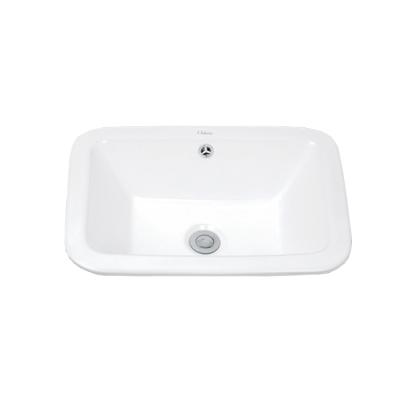 China Modern Hot Sale Capacity Ceramic Tabletop Semi - Sanitary Inlaid White Square Art Basin for sale