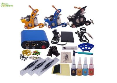 China Portable Complete Tattoo Kits For Beginners With 3 Machines 3 Grip 4 Colors for sale