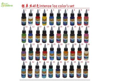 China Intenze Real Body Skin Pigment Tattoo Ink 40 Colors 1oz  , Tattoo Over Black Ink for sale