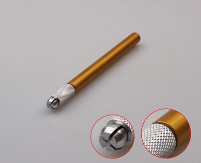 China Zinc Alloy Manual Tattoo Pen Golden Color / Permanent Lip Liner Pen for sale