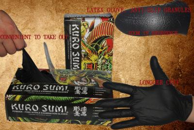 China Black Latex Gloves Tattoo Medical Supplies Full Flexibility No Smell And Sweat for sale