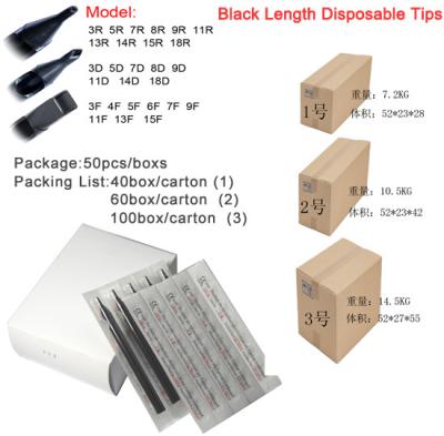 China Black Length Plastic Disposable Tattoo Tips  Accessories , Tattoo Transfer Paper for sale