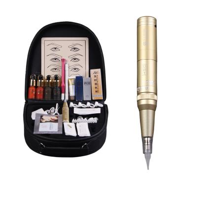 China DSH Golden Color Eyebrow Cosmetic Tattoo Machine Kit With Complete Accessories for sale