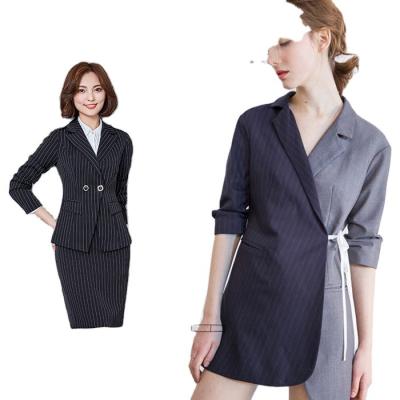 China Elegant Women Dress 95% Polyester 5% Viscose Plain Stripes Fabric For Woolen Blazer Fabric Suits for sale