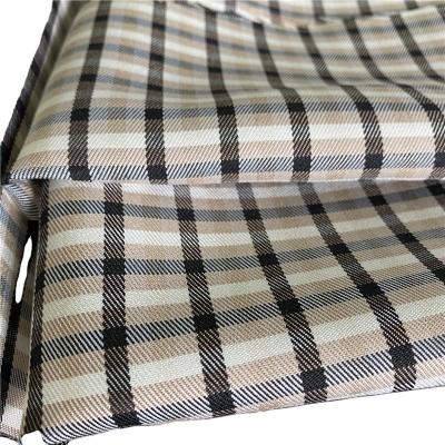 China Style TWILL 190gsm Polyester Cation Check Woolen Like Tweed Fabric for Suits Jacket Outfit for sale