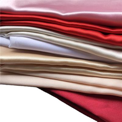 China 100% Polyester Sateen Cloth Side To Side Stretch and Shiny Satin Fabric for Lady Dress for sale