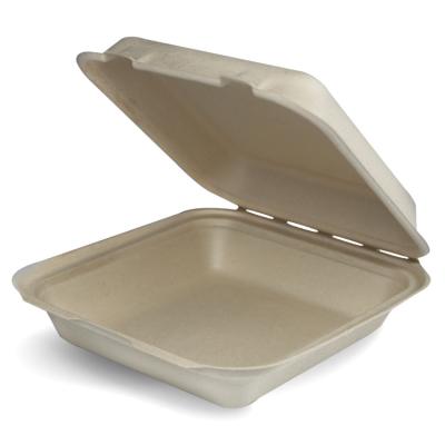 China Food Sugar Cane Pulp 100% Bagasse Pulp Restaurant Mini Disposable Take Away Food Box Biodegradable Take Out Containers for sale