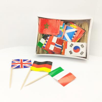 China Wholesale Price Natural Premium Disposable Flag Disposable Custom Wavy Toothpick For Event And Party for sale