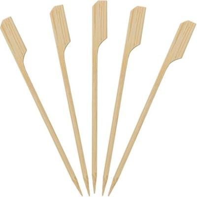 China Nonstick Wholesale Disposable Bamboo Skewer Sticks Custom BBQ Paddle Bamboo Skewers for sale