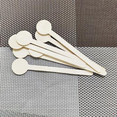 China Sustainable Factory Customized Brand Natural Wooden Disposable Coffee Stirrers With Round Head for sale