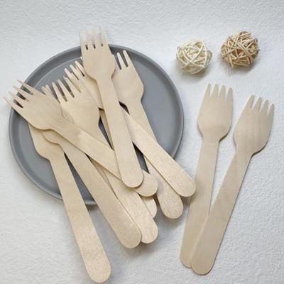 China Factory Price Home Party ODM OEM Kitchen Hotel Disposable Wooden Cutlery Set Disposable Fork for sale