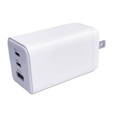 China UniversalÂ   High Quality PD 65W Travel Charger 3 Ports Foldable USB C Wall Charger for sale