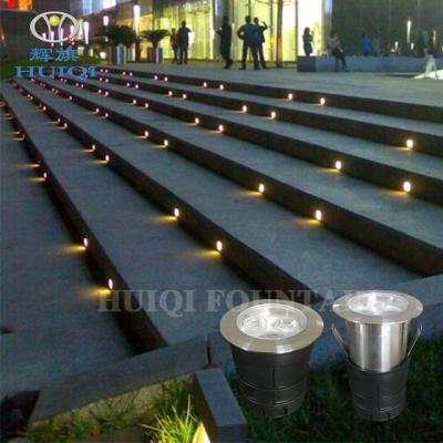 China HUIQI LANDSCAPE Factory Wholesale IP68LED Stainless Steel Underground Light Outdoor Lighting Garden Decoration for sale