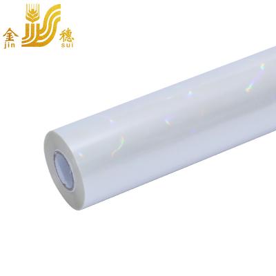 China JINSUI Rolls Paper Fast Delivery Heat Transfer Laser Hot Plain Transparent Double Sided Stamping Foil For Printing for sale