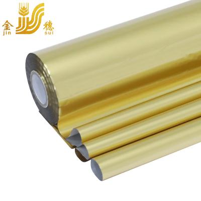 China Paper / Plastic JINSUI PET 12 Micron Laminate Gold Color Matte Hot Stamping Foil for sale