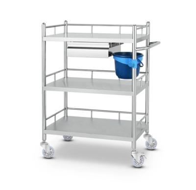 China SL-T38 Hospital Stainless Steel Trolley Mmergency Crash for sale