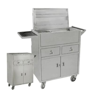 China SL-T80 Hospital Hospital Stainless Steel Treatment Trolley Medical Trolley With Drawers for sale