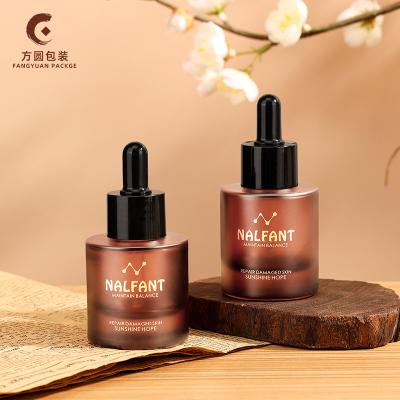 China New Style 30ml 40ml 50ml Dropper Bottles Essential Oil Amber Oil Bottles Cosmetic Packaging Cosmetic Glass Dropper Bottle for sale