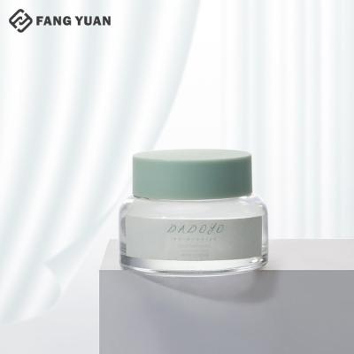 China 2021 new design 50g eco-friendly recyclable cosmetic glass jar face cream set skin care jars for packaging for sale