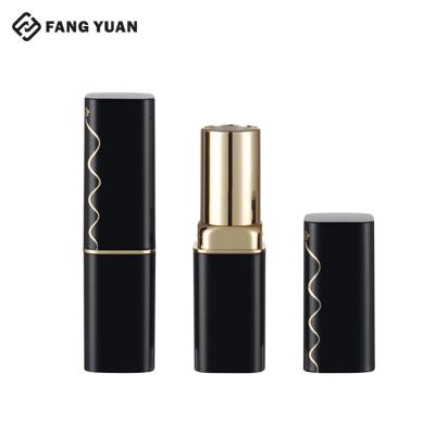 China Eco-friendly Round Custom Color Lip Balm Tubes Plastic Cosmetic Black Lipstick Tube Container For Makeup Packaging for sale