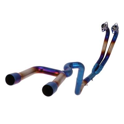 China Original Sanhang Performance Slip Pipe Front Exhaust Twisted Elbow Tail Double Middle Pipe For Yamaha YZF R3 R25 for sale