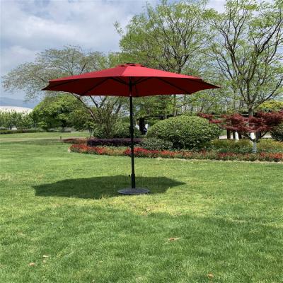 China Each Rib With 4 Led Promotional Steel Straight Beach Sun Beach Umbrella Manual Column Column Lights Custom Umbrella For Outdoor Cafe Led Umbrella for sale