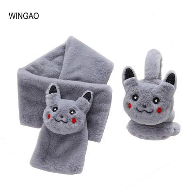 China Medium Earmuffs Scarf Set Rabbit Warm Cute Warm Faux Fur Ear Warmer Winter Cartoon Earmuffs for sale