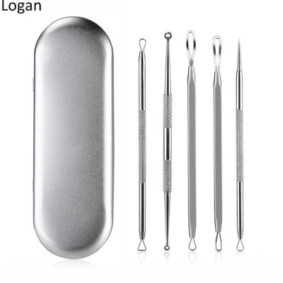 China Professional Acne Staple Stainless Steel Pimple Comedone Extractor Tool Kit Blackhead Removal Tools for sale