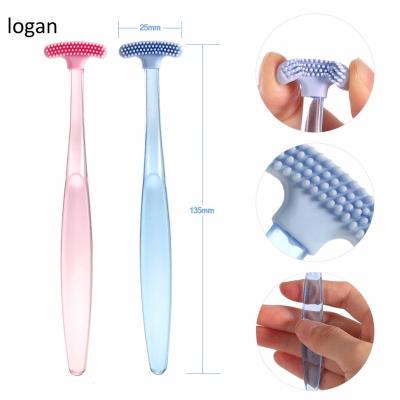 China Hot Sale Tongue Scraper Soft Touch Tongue Scraper Silicon Tongue Remover for sale