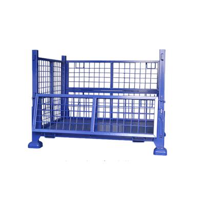 China Light Duty Folding Pallet Rack Warehouse Storage Collapsible Wire Mesh Container for sale