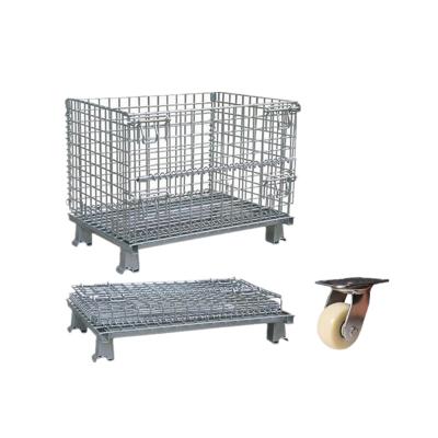 China Largewire Mesh Storage Cage Container Foldable Customized Folding Steel Wire Cage for sale