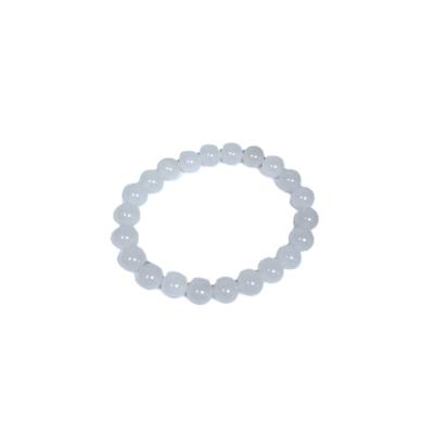 China FASHIONABLE White Crystal Natural 8mm 7a Jade Stone Bead Round Men's Bracelets wholesaler and women girls stone bracelet for sale