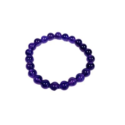 China FASHIONABLE Genuine Amethyst 8mm Natural Elastic Series Gemstone Beaded Bracelet for sale