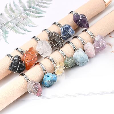 China Other Jewelry Top Selling Hand Wrap Crystal Wire Wrap Ring Amethyst Mineral Bracelet Ring For Women for sale