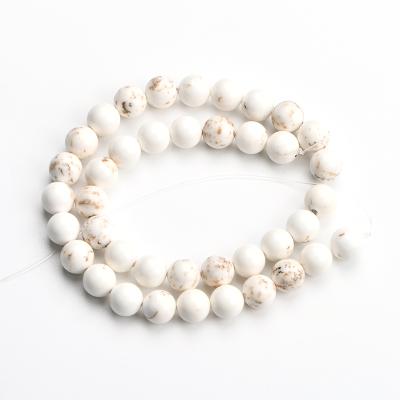 China Stone Used In Jewelry Making Bracelets DIY Natural Stable White Turquoise Stone Beads Natural Loose Spacer Beads for sale