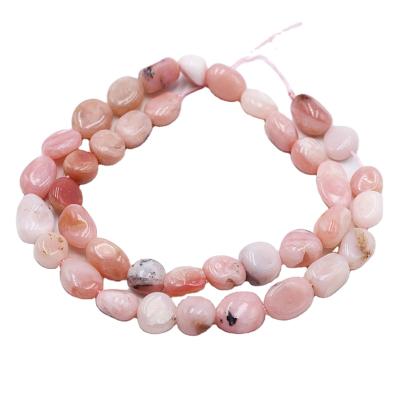 China Other Hot Selling Beads For Jewelry Making Handmade Craft Peru Pink Opal Black Dot Natural Polished Gemstone Loose Bead 15.5 for sale