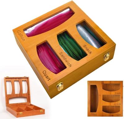 China Quality Assurance Multi-Functional Ziplock Viable Bag Storage Box Bamboo Drawer Storage Box for sale