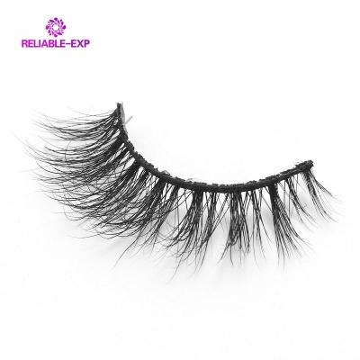 China Free Sample 3D Long Natural Mink Label Fluffy 3D Eyelashes 18mm Luxury Seller for sale