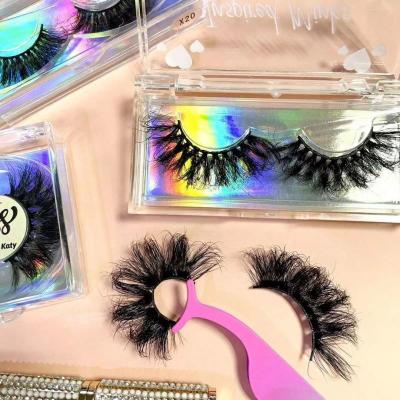 China Long False 3D Mink Eyelash Custom Eyelash Packaging Wholesale Natural Private Label 25mm for sale